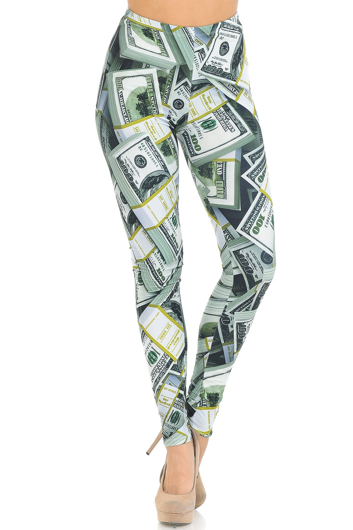 Creamy Soft Cash Money Leggings - USA Fashion