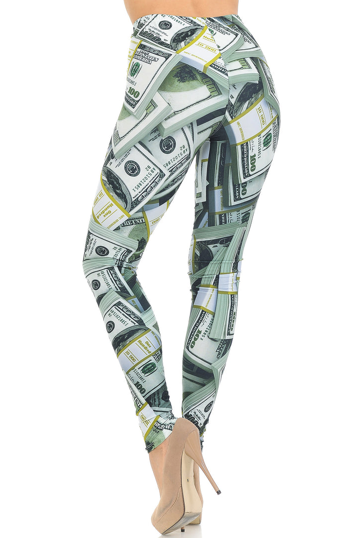 Creamy Soft Cash Money Leggings - USA Fashion