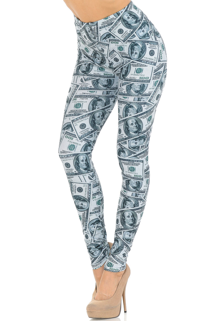 Creamy Soft Raining Money Leggings - USA Fashion