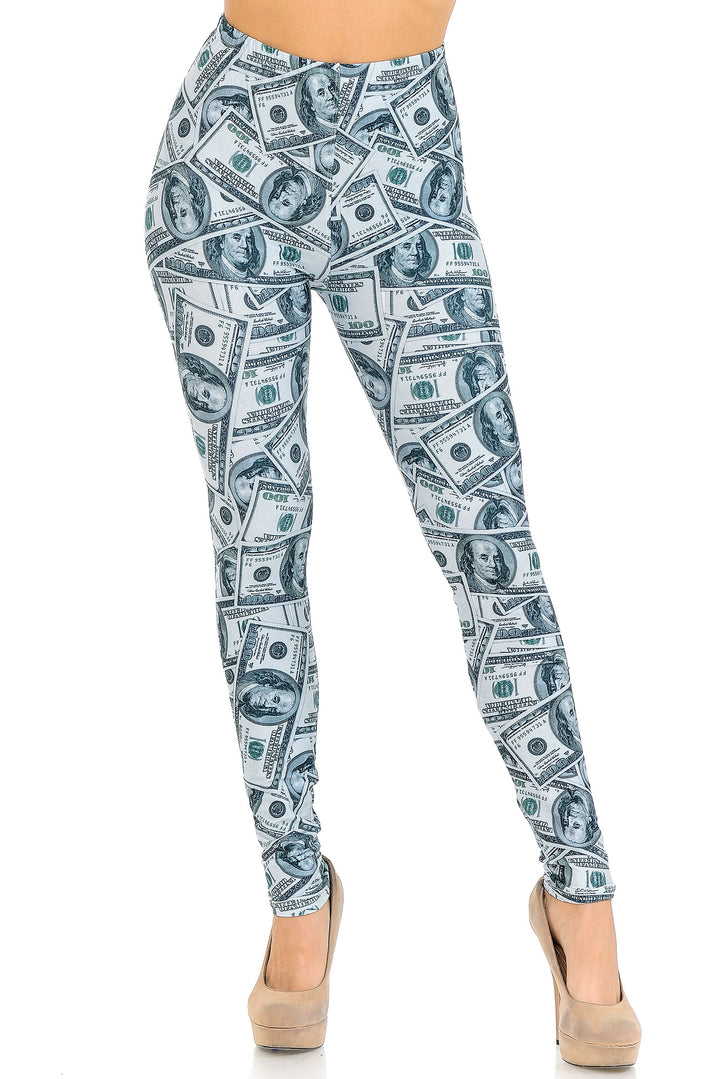 Creamy Soft Raining Money Leggings - USA Fashion