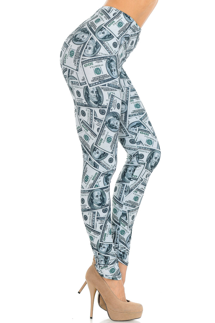 Creamy Soft Raining Money Leggings - USA Fashion