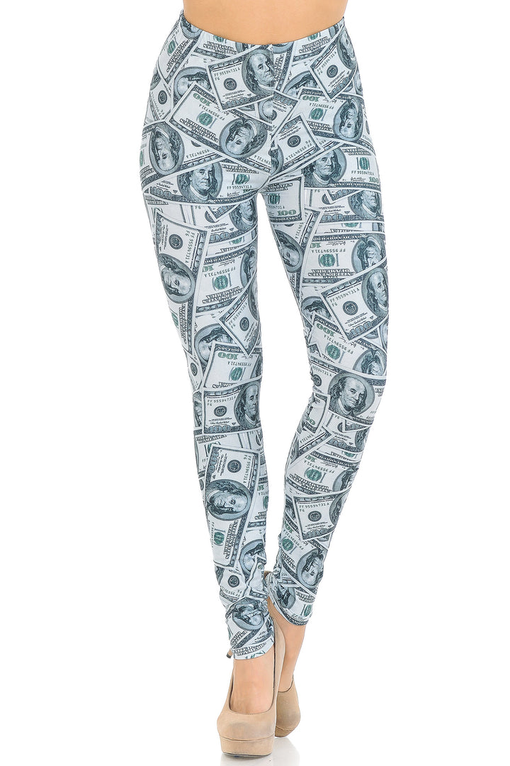 Creamy Soft Raining Money Leggings - USA Fashion