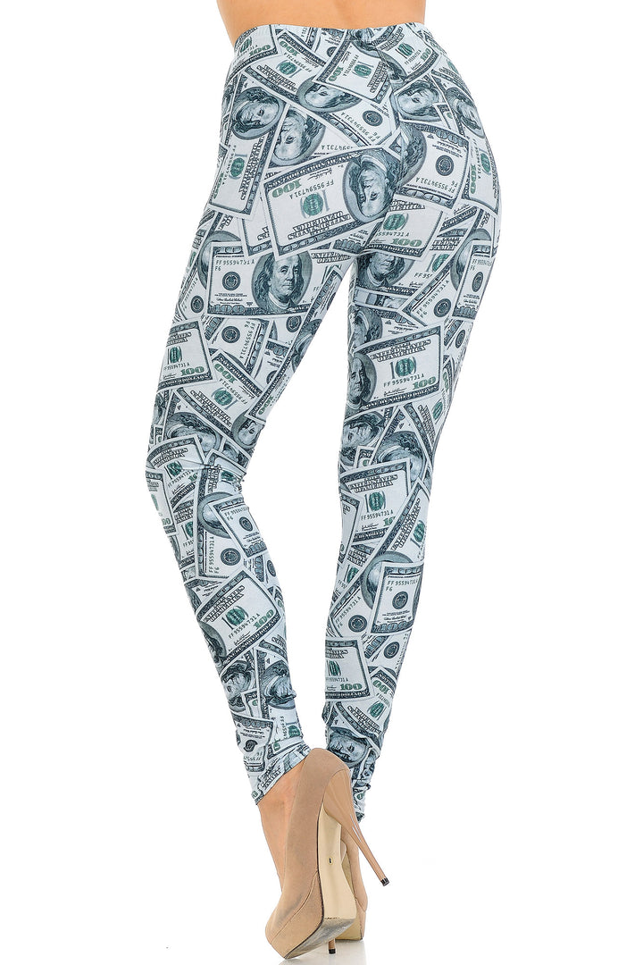 Creamy Soft Raining Money Leggings - USA Fashion