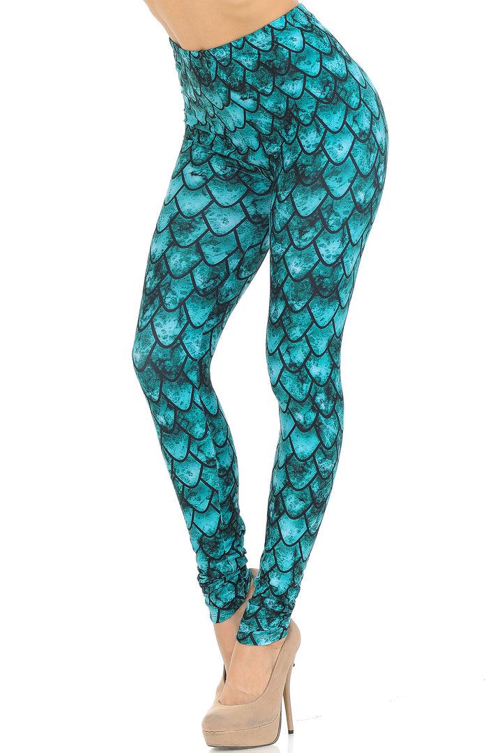Creamy Soft Green Dragon Leggings - USA Fashion