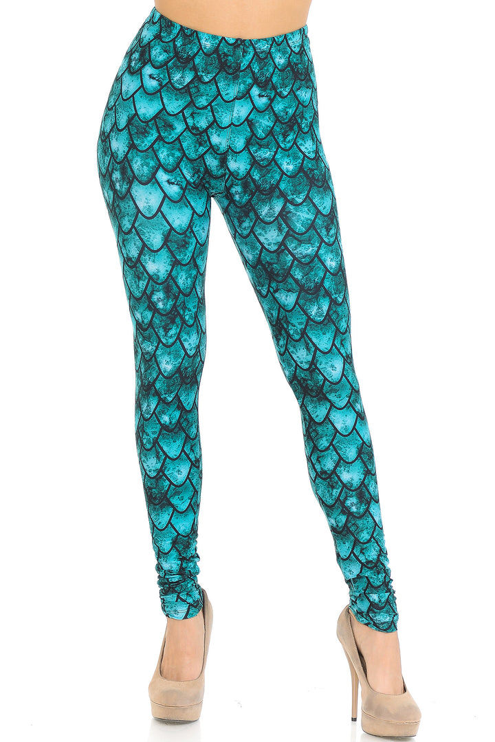 Creamy Soft Green Dragon Leggings - USA Fashion