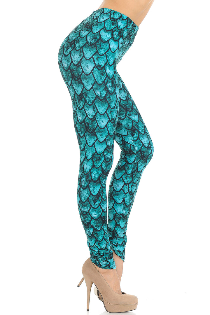 Creamy Soft Green Dragon Leggings - USA Fashion