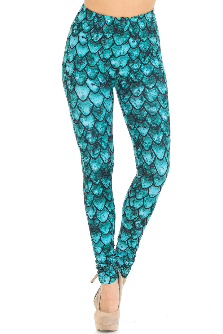 Creamy Soft Green Dragon Leggings - USA Fashion