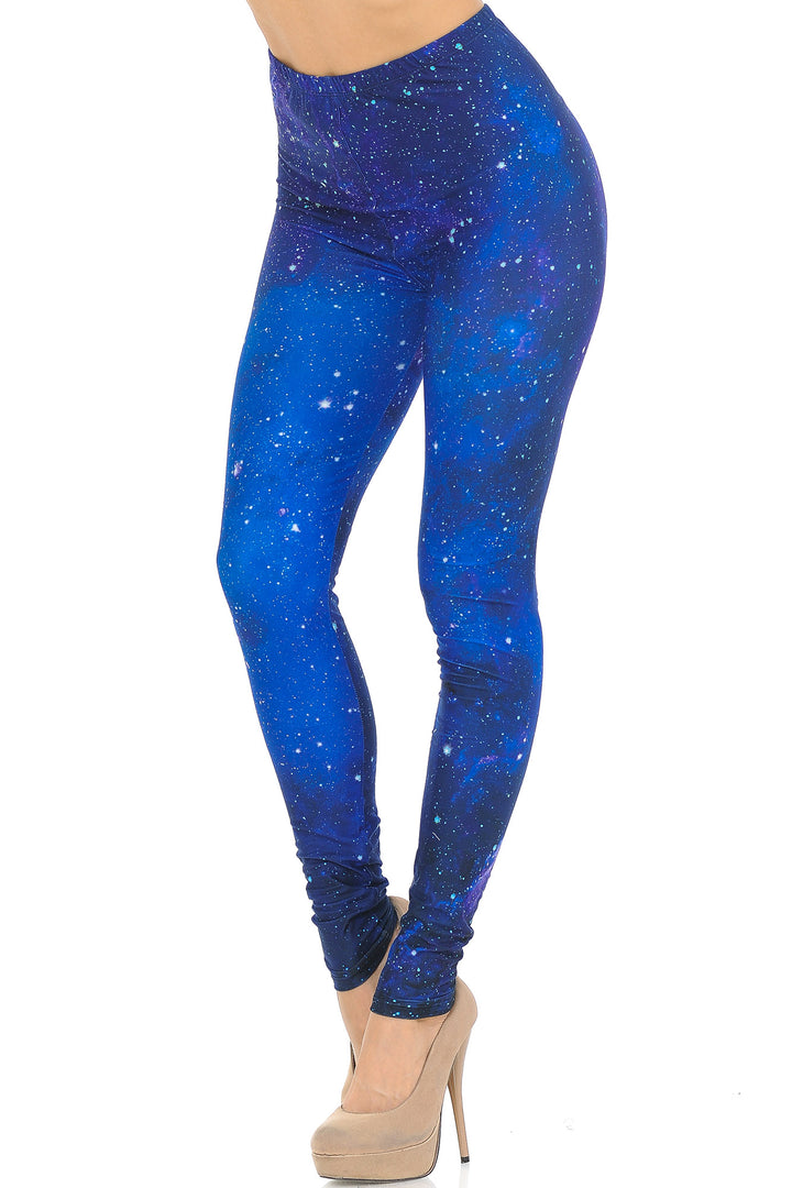 Creamy Soft Blue Galaxy Leggings - USA Fashion