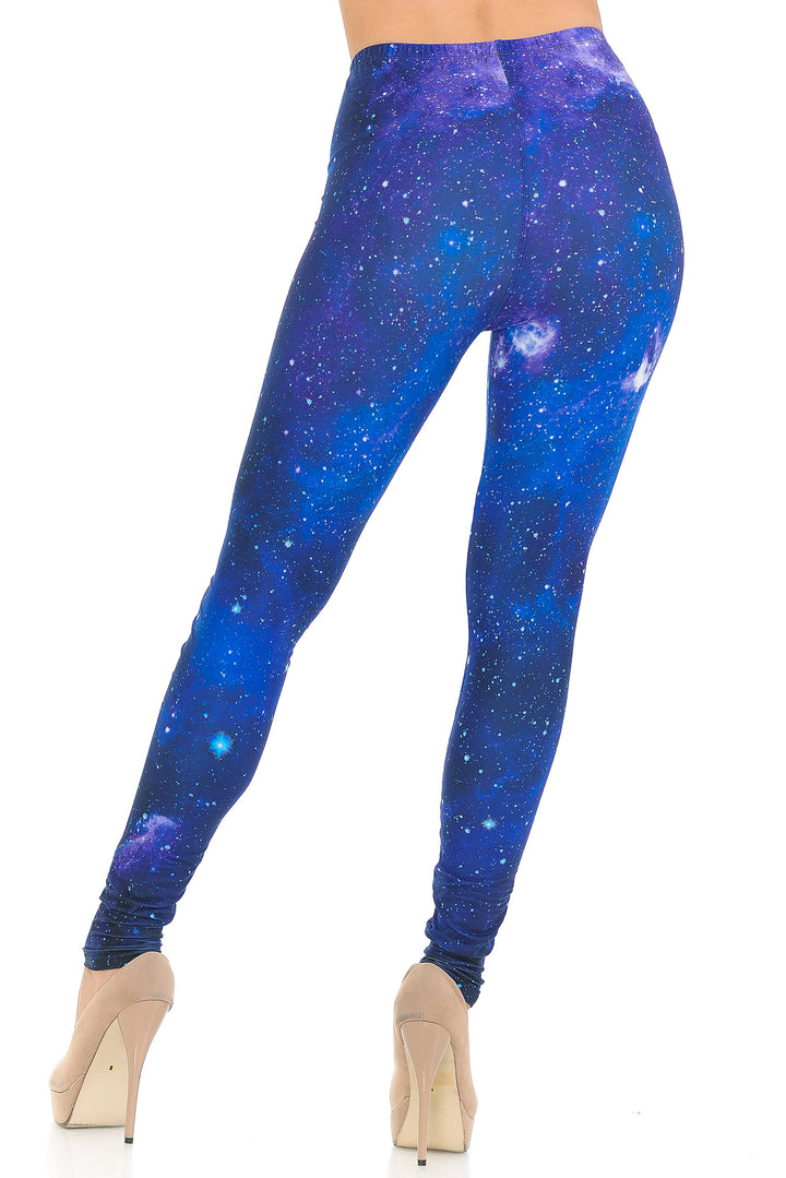 Creamy Soft Blue Galaxy Leggings - USA Fashion