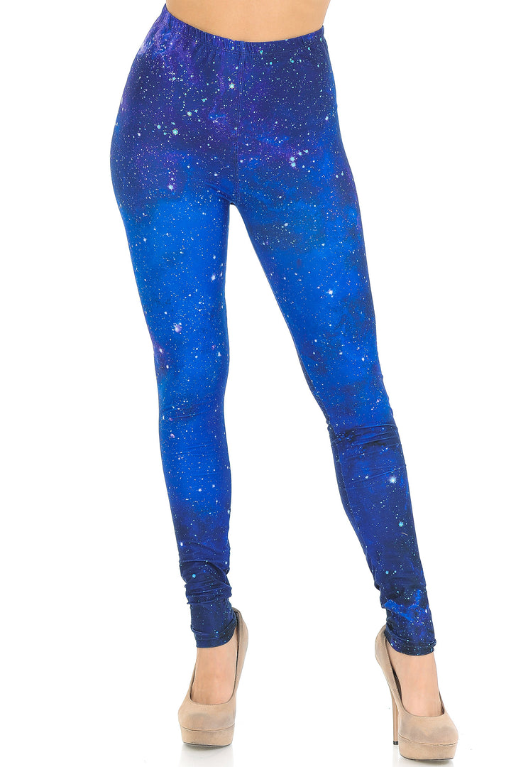 Creamy Soft Blue Galaxy Leggings - USA Fashion
