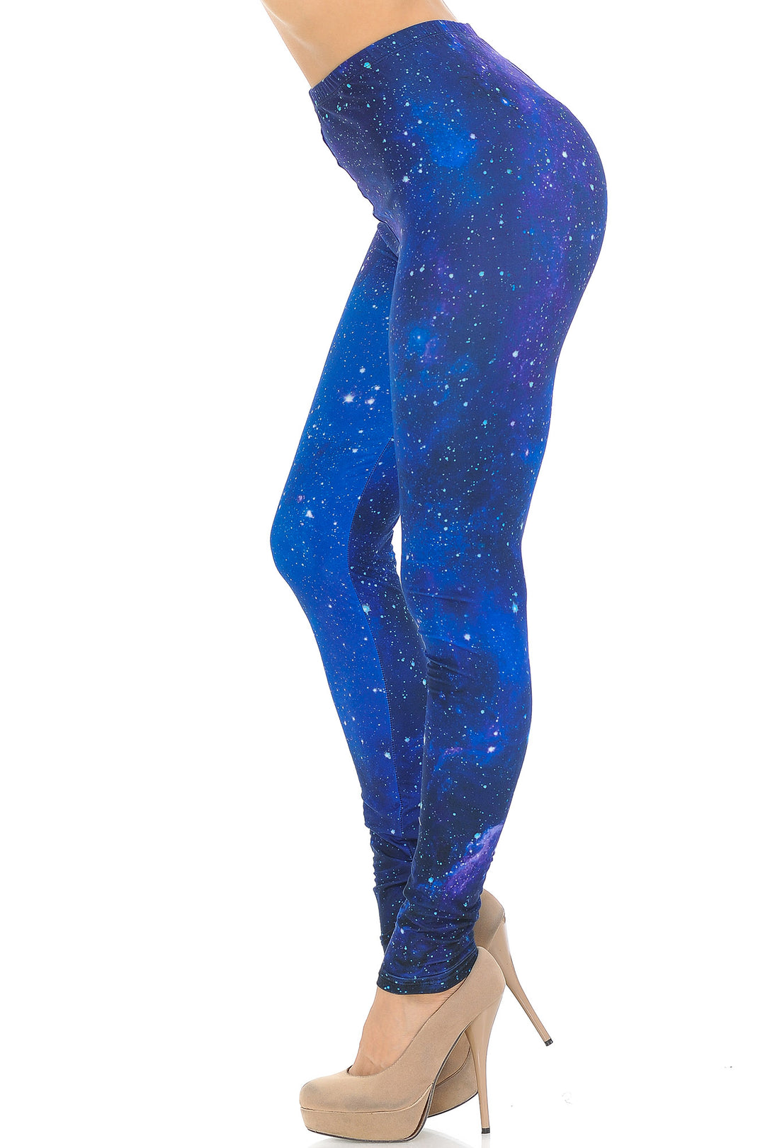Creamy Soft Blue Galaxy Leggings - USA Fashion