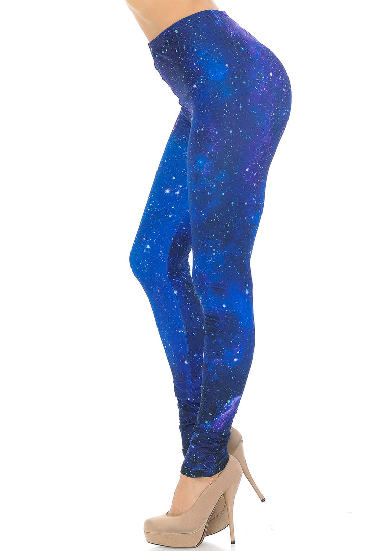 Creamy Soft Blue Galaxy Leggings - USA Fashion
