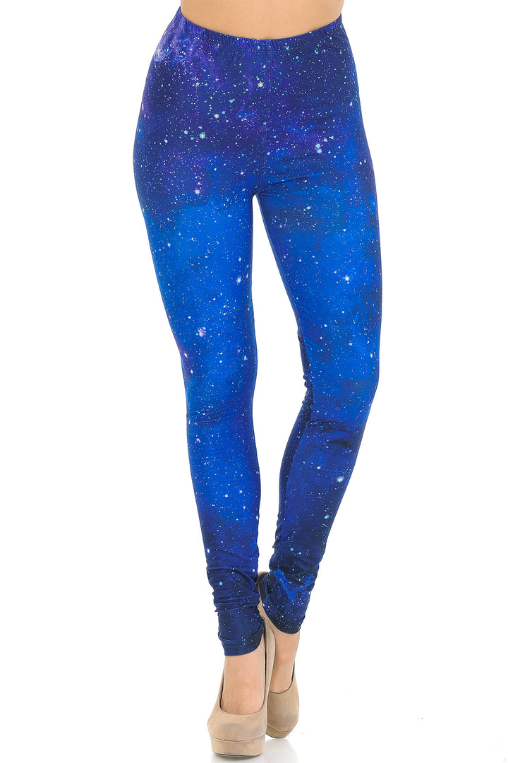 Creamy Soft Blue Galaxy Leggings - USA Fashion