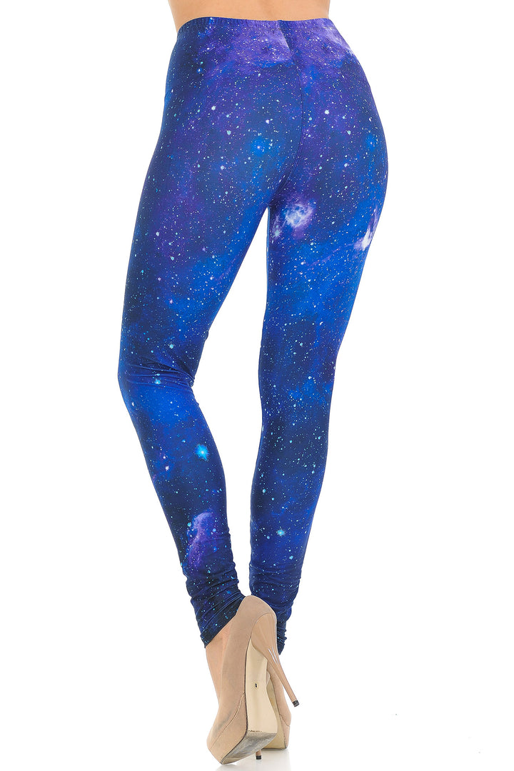 Creamy Soft Blue Galaxy Leggings - USA Fashion