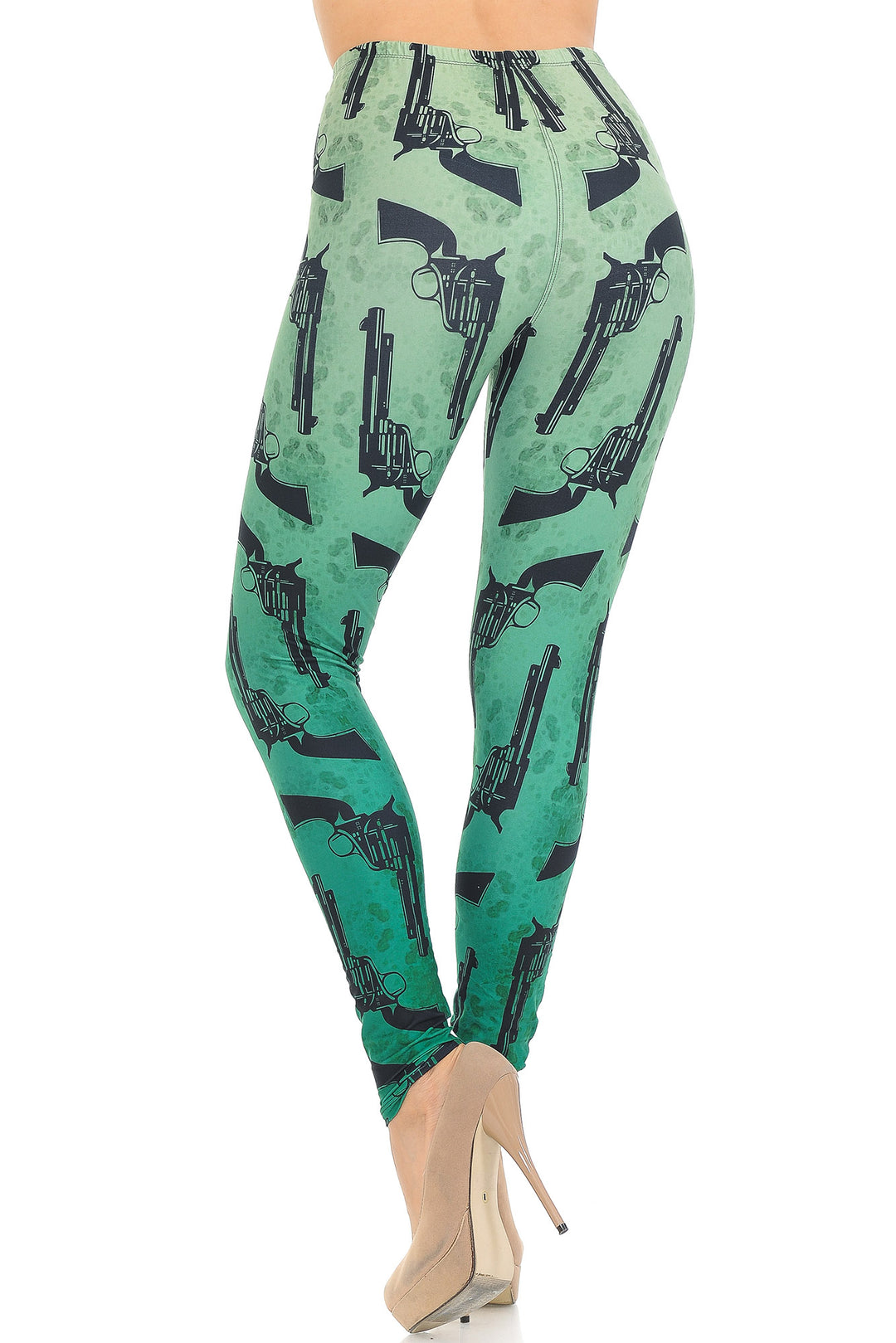 Creamy Soft Ombre Green Guns Extra Small Leggings - USA Fashion