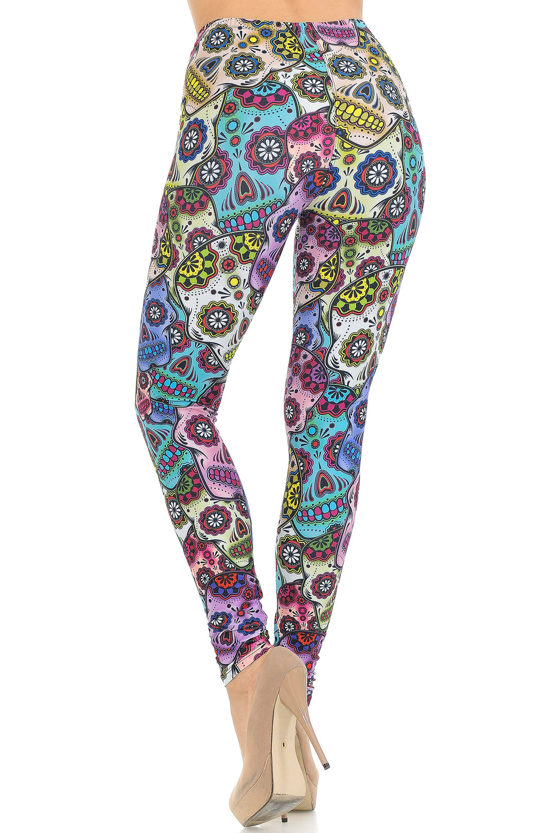 Creamy Soft Sugar Skull Leggings - USA Fashion