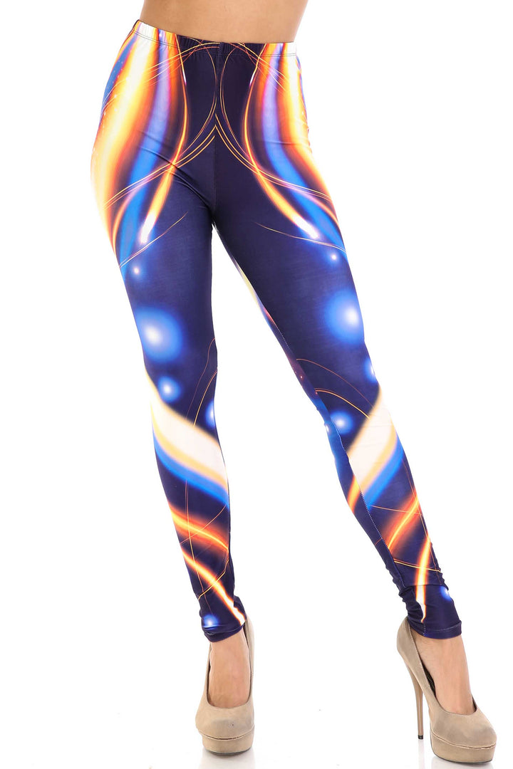 Creamy Soft Psychedelic Contour Leggings - By USA Fashion