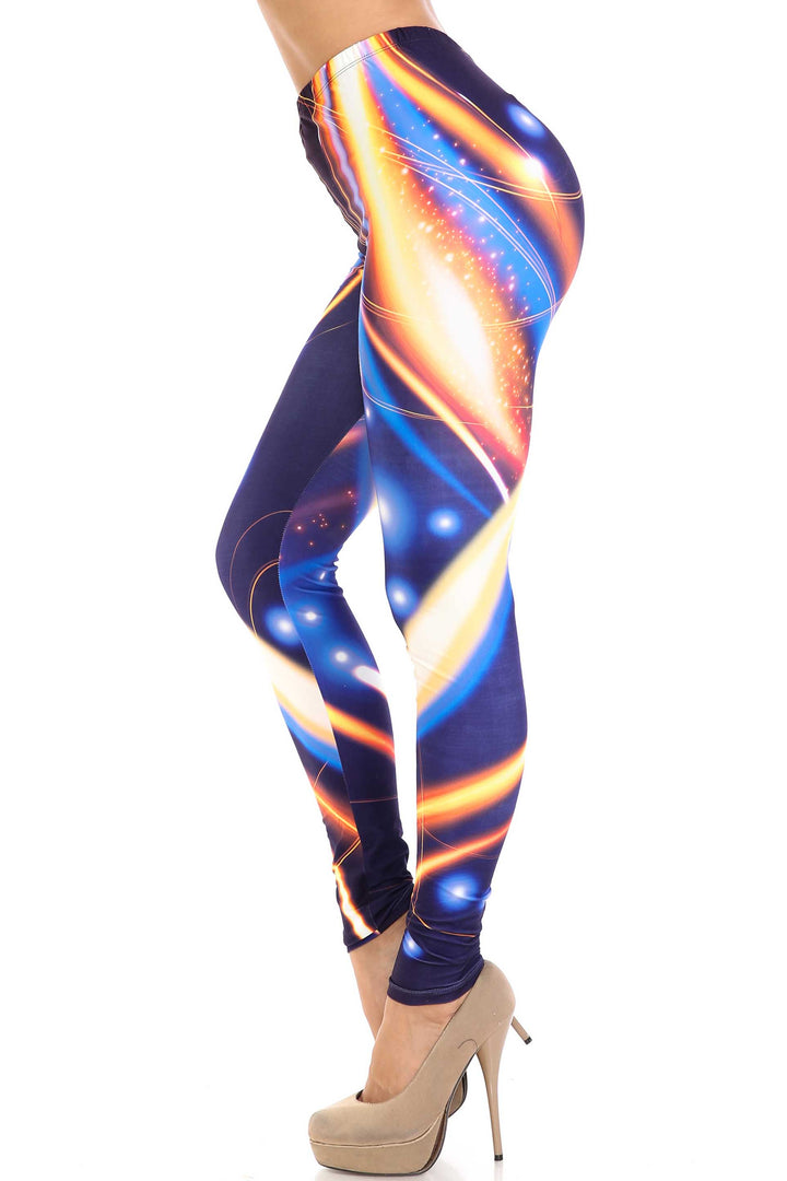 Creamy Soft Psychedelic Contour Leggings - By USA Fashion