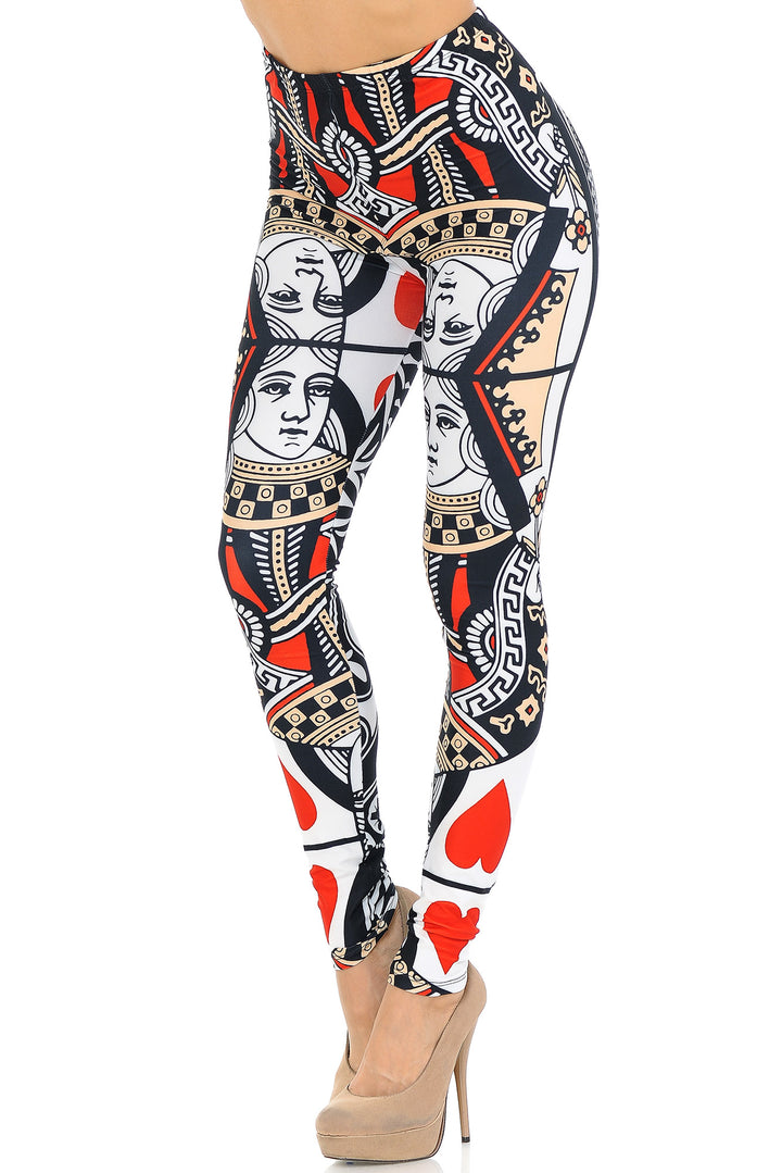 Creamy Soft Queen of Hearts Extra Small Leggings - USA Fashion