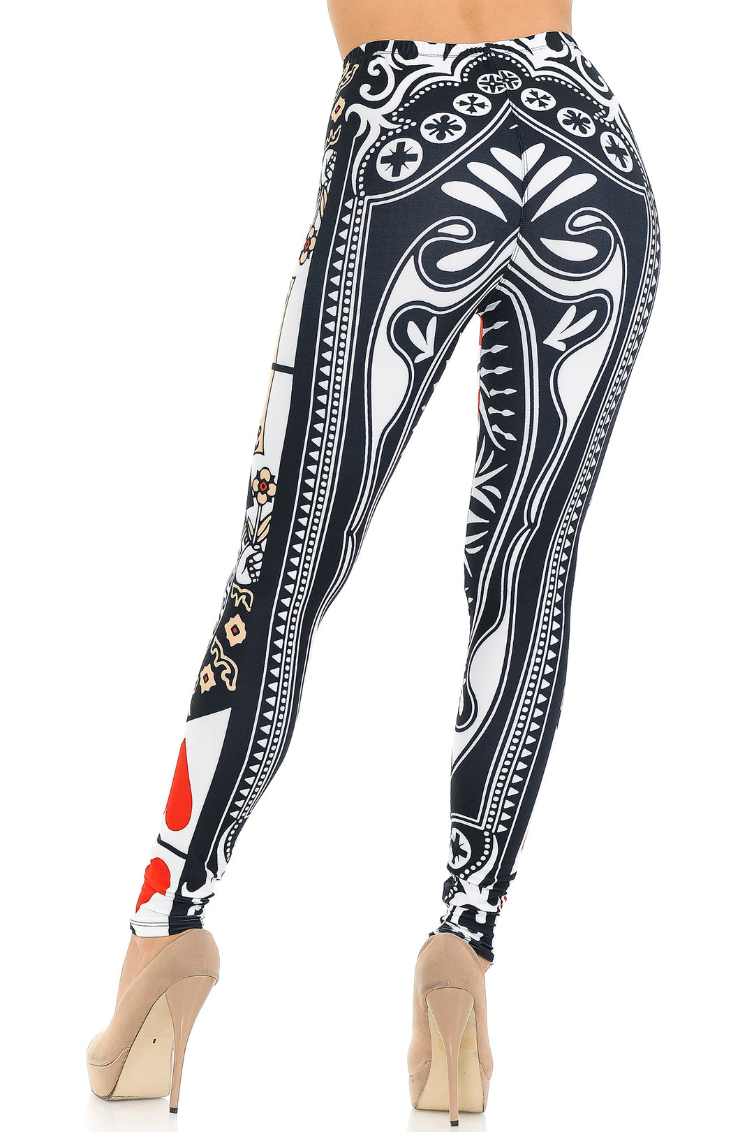 Creamy Soft Queen of Hearts Extra Small Leggings - USA Fashion
