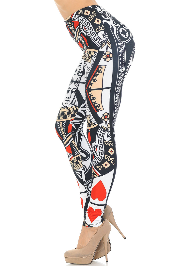 Creamy Soft Queen of Hearts Extra Small Leggings - USA Fashion