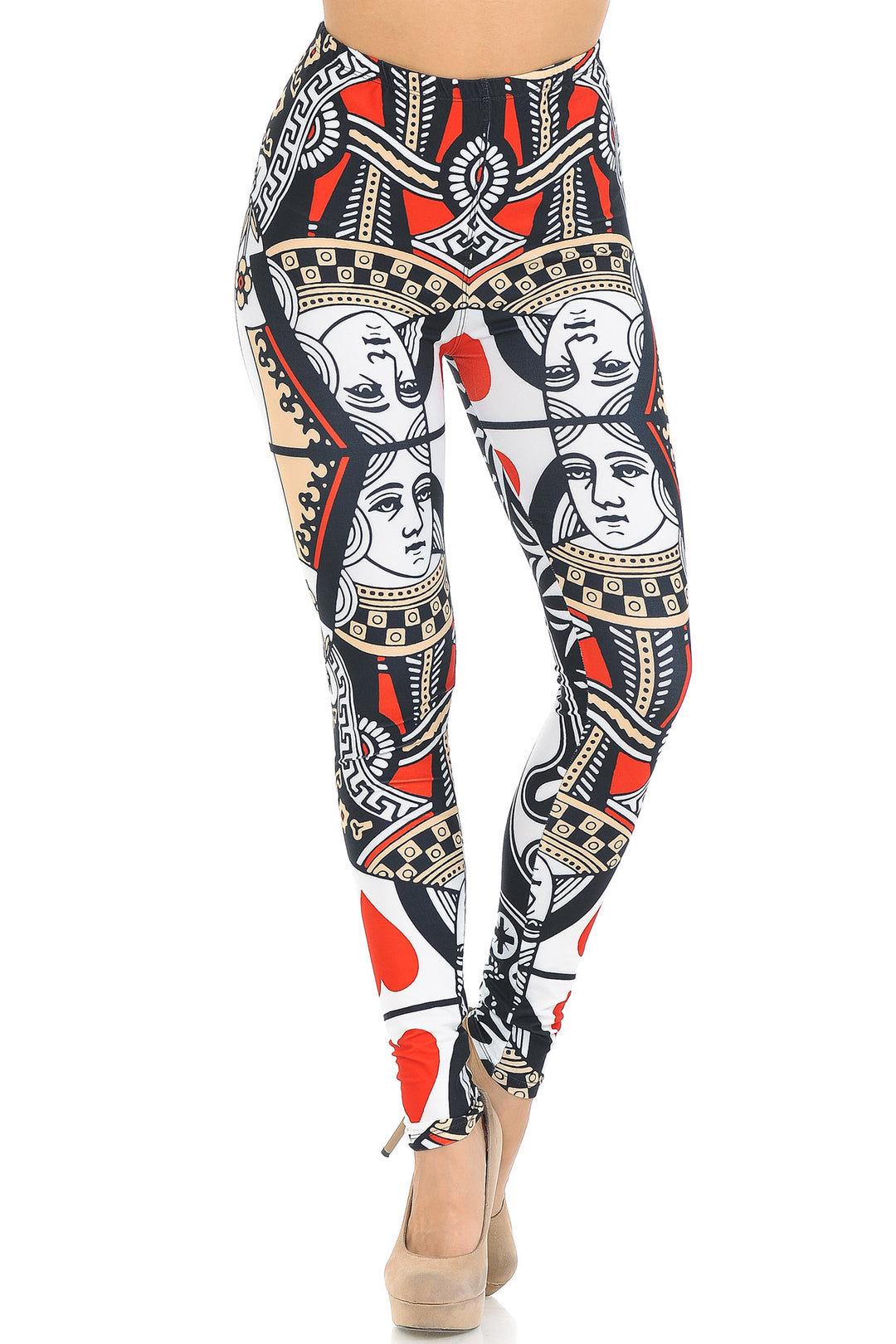 Creamy Soft Queen of Hearts Extra Small Leggings - USA Fashion
