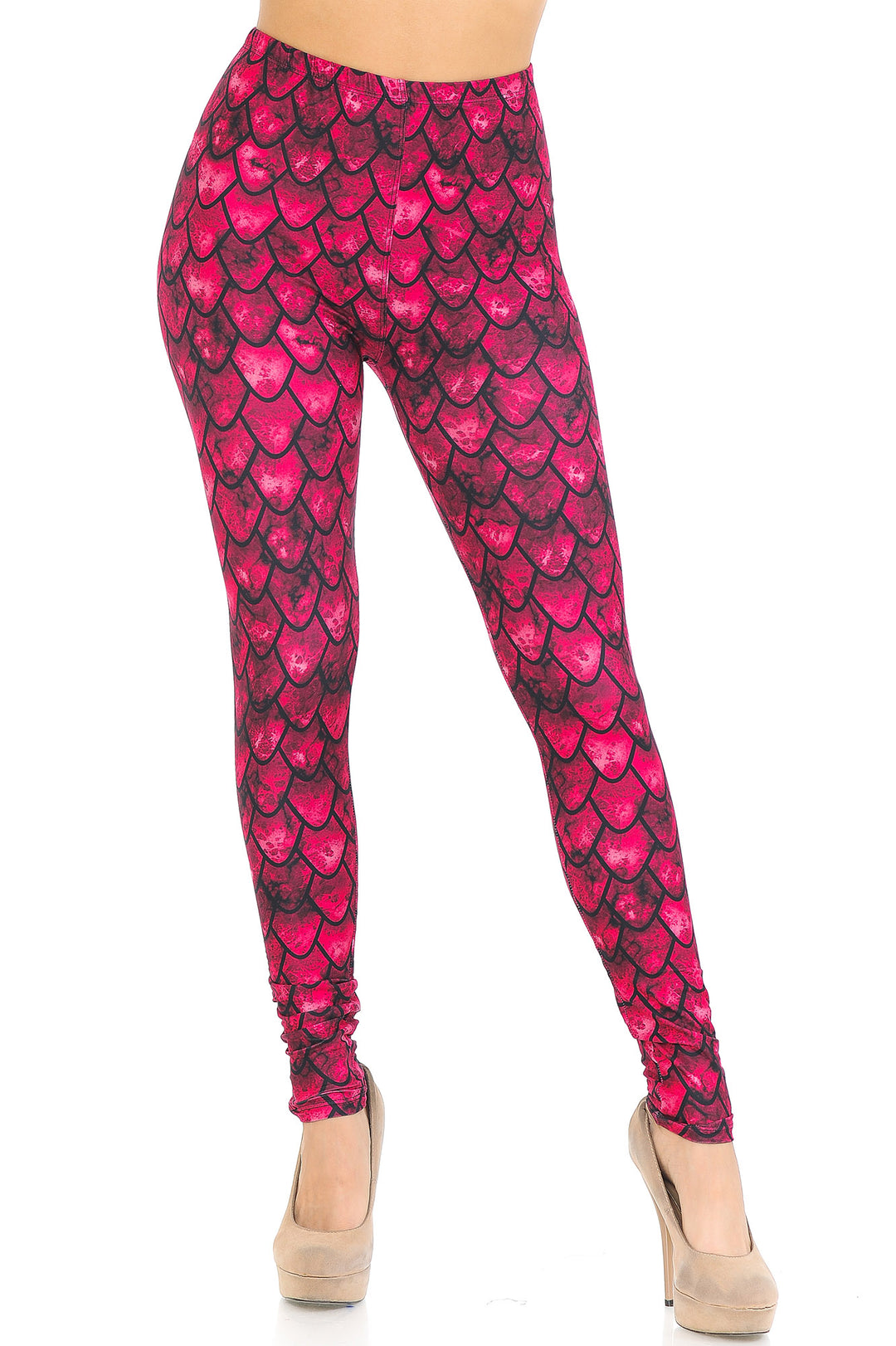 Creamy Soft Red Scale Leggings - USA Fashion