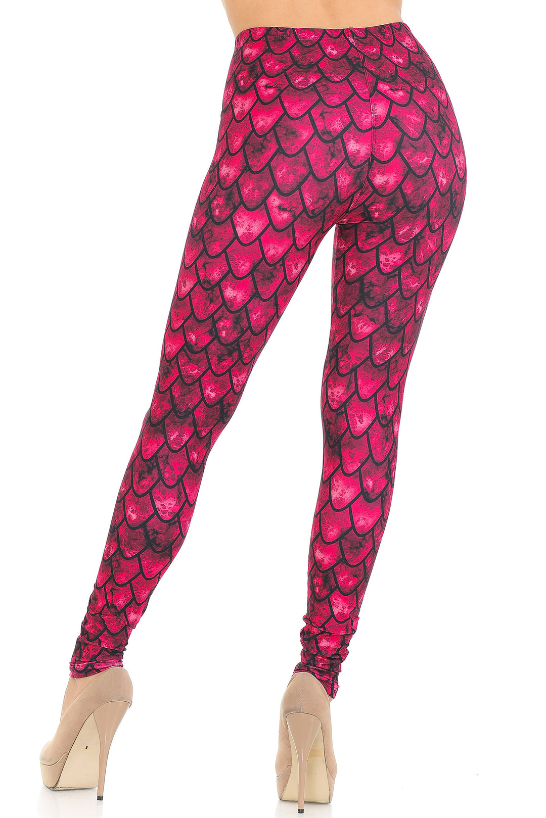 Creamy Soft Red Scale Extra Small Leggings - USA Fashion