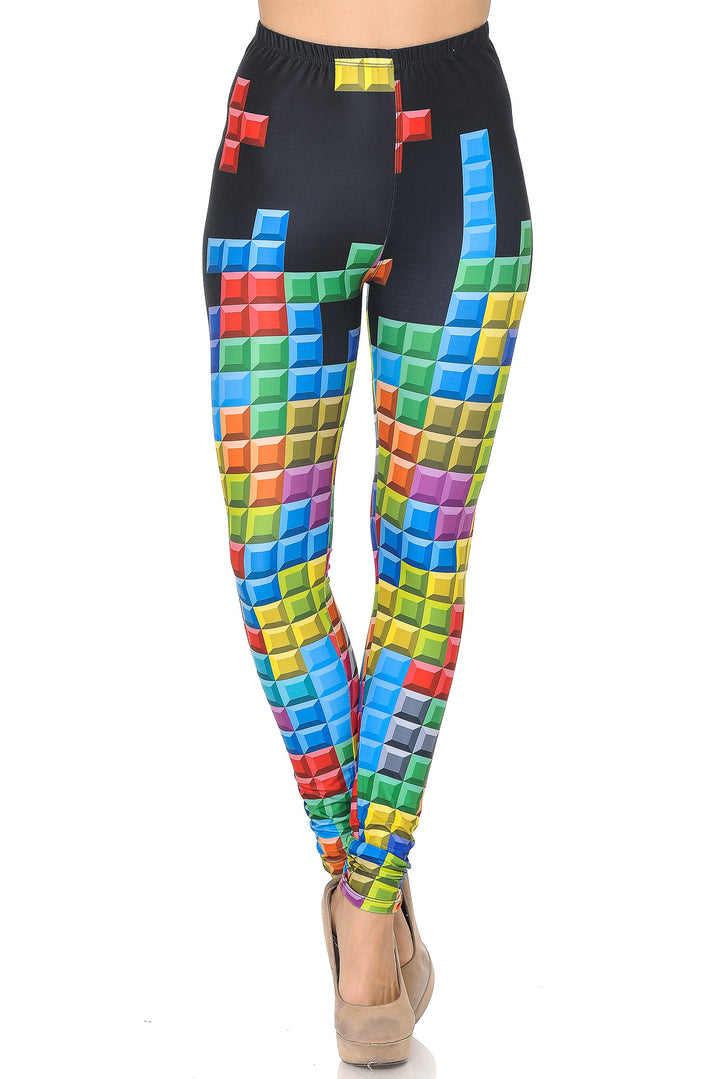 Creamy Soft Tetris Leggings - USA Fashion