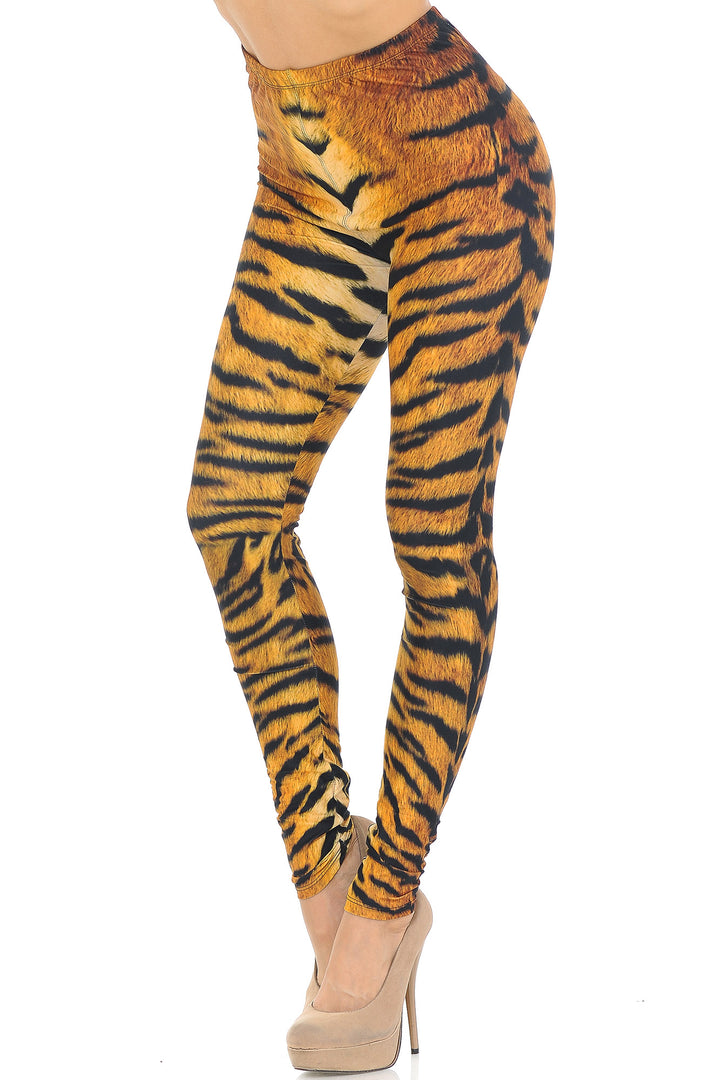 Creamy Soft Tiger Print Extra Small Leggings - USA Fashion