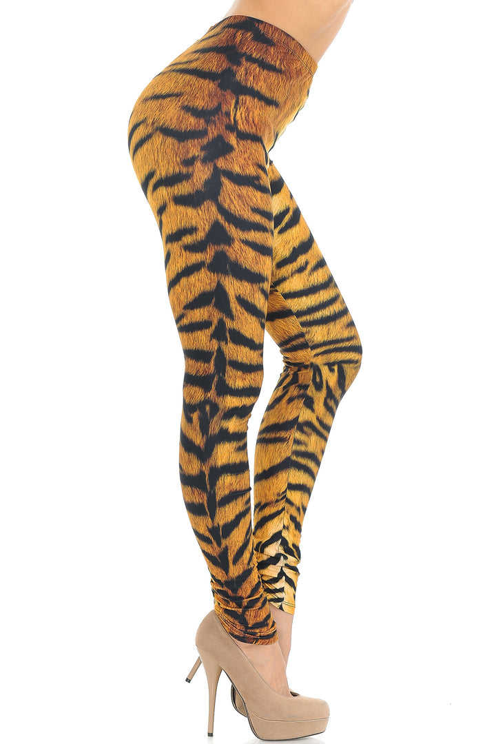 Creamy Soft Tiger Print Extra Small Leggings - USA Fashion