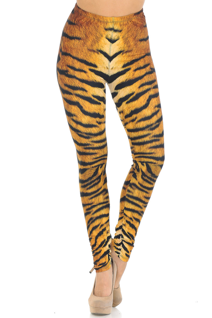 Creamy Soft Tiger Print Extra Small Leggings - USA Fashion