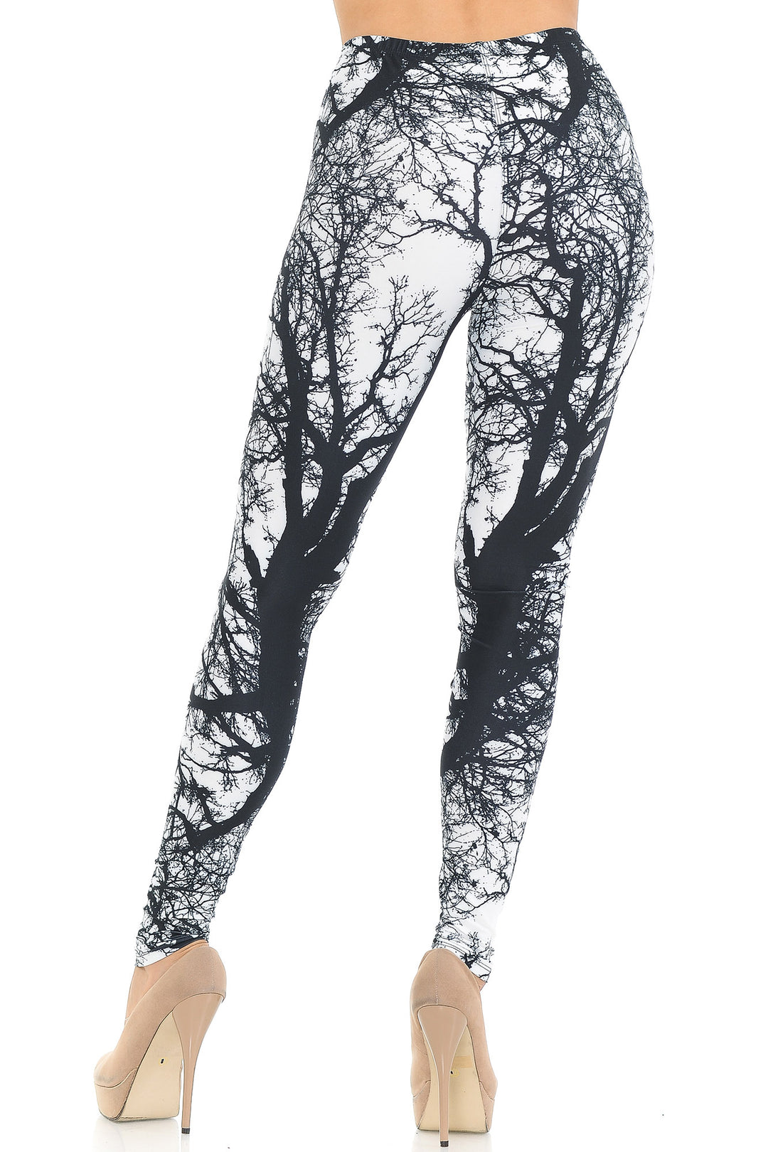 Creamy Soft Photo Negative Tree Extra Small Leggings - USA Fashion