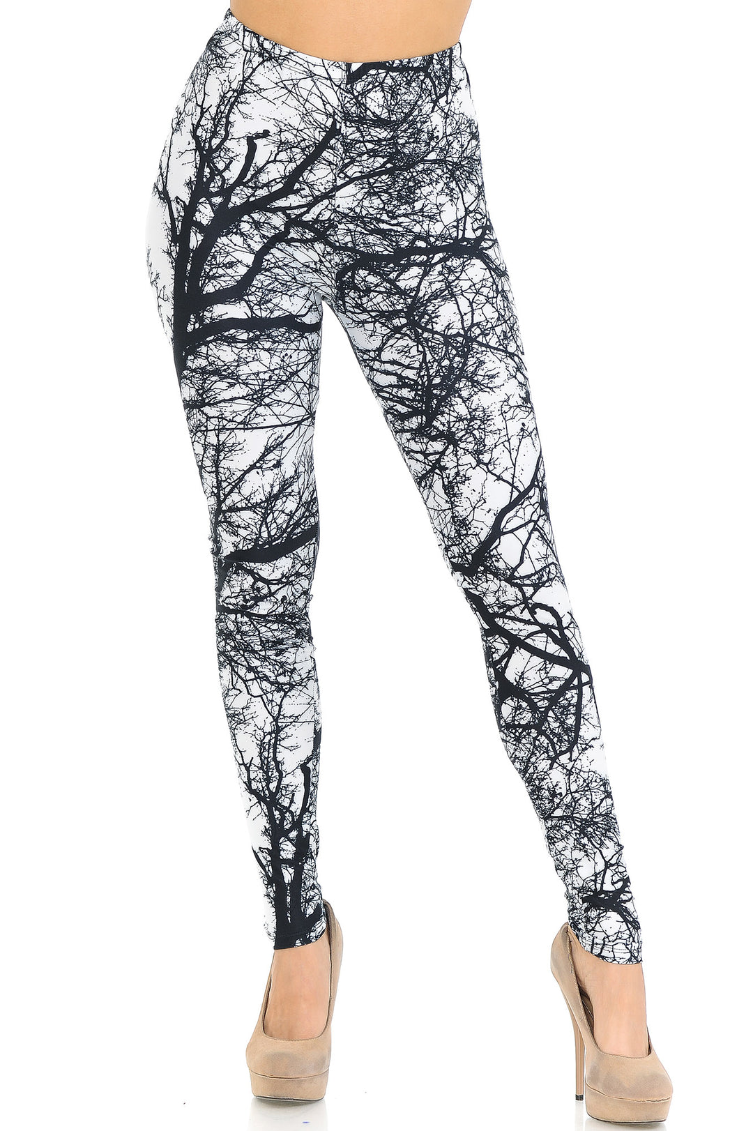 Creamy Soft Photo Negative Tree Extra Small Leggings - USA Fashion