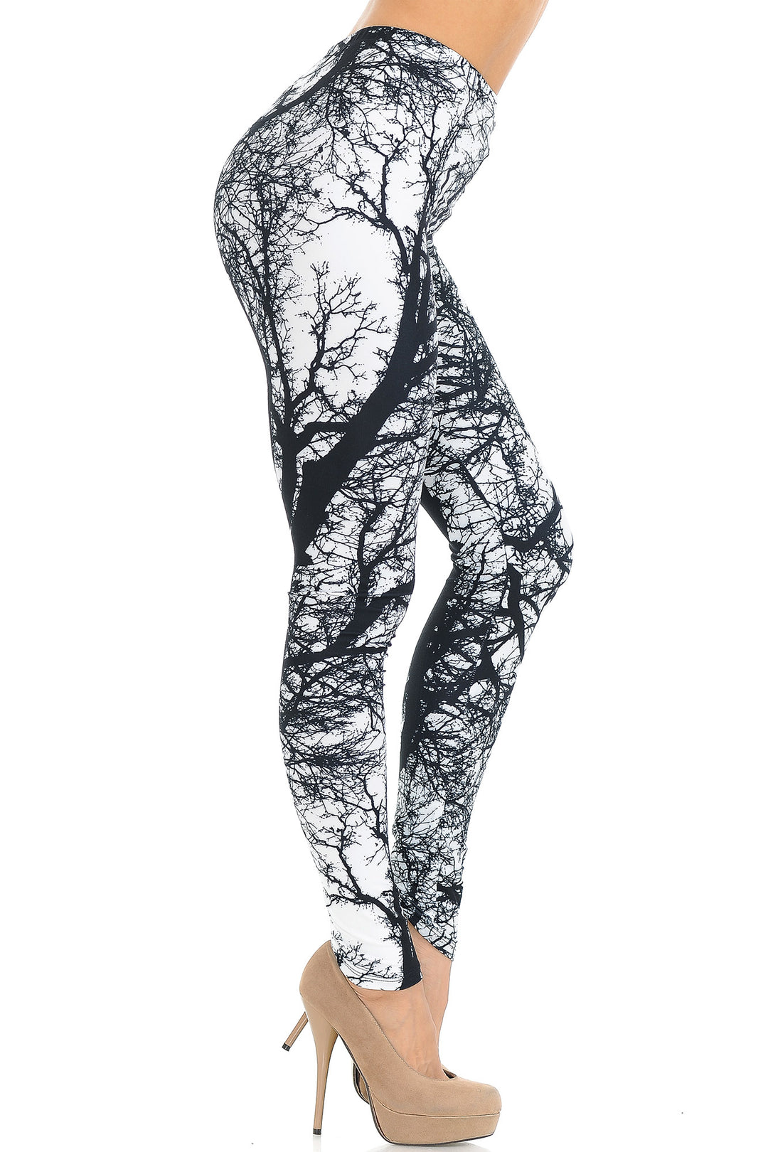 Creamy Soft Photo Negative Tree Extra Small Leggings - USA Fashion