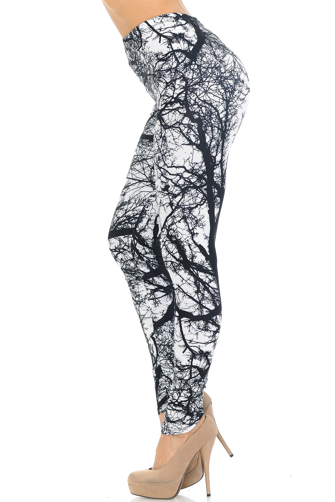 Creamy Soft Photo Negative Tree Extra Small Leggings - USA Fashion