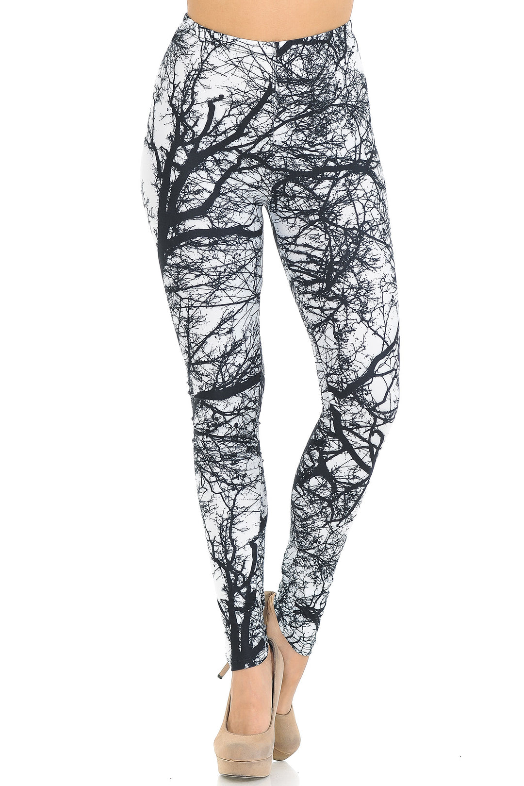 Creamy Soft Photo Negative Tree Extra Small Leggings - USA Fashion