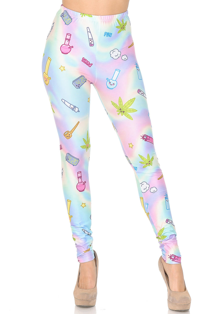 Creamy Soft Marijuana Life Extra Small Leggings - USA Fashion
