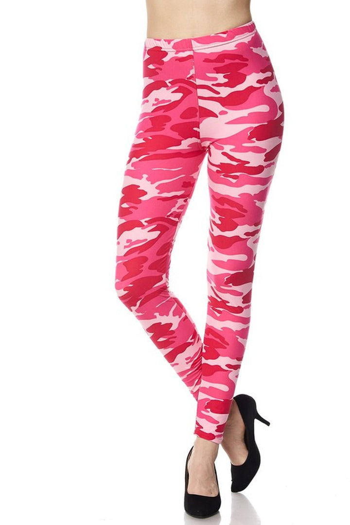 Buttery Smooth Pink Camouflage Leggings