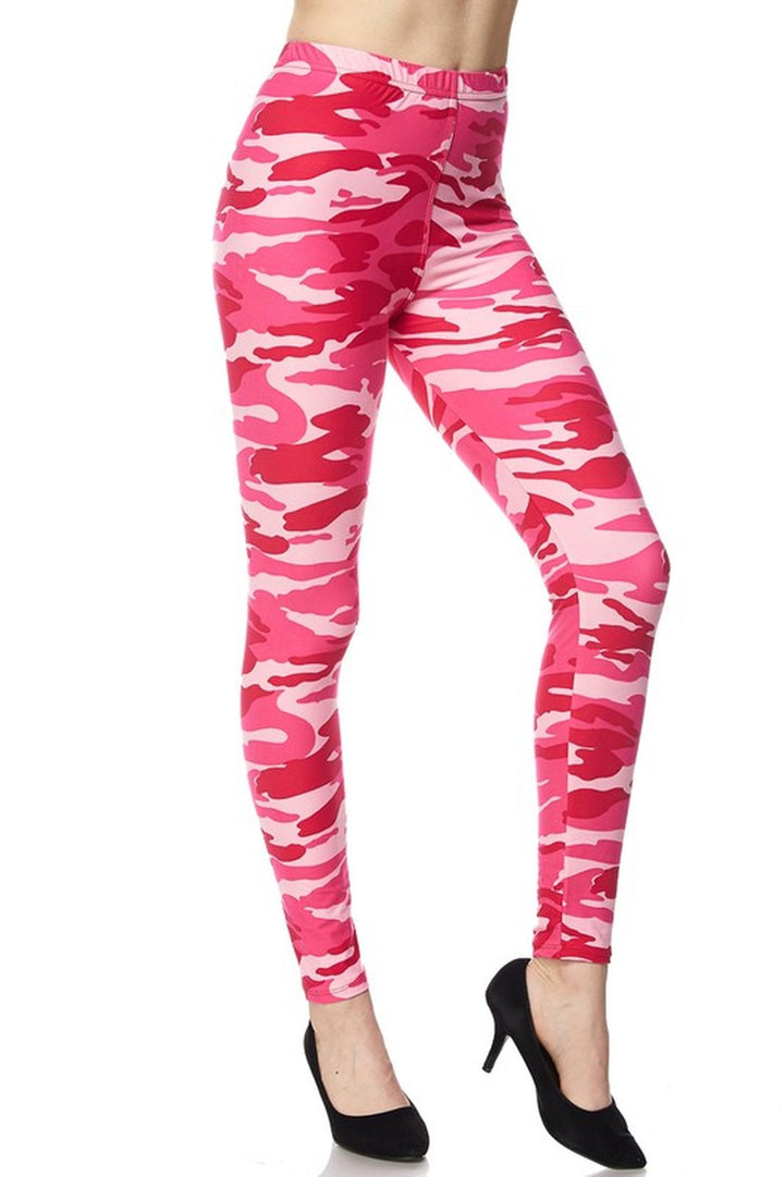 Buttery Smooth Pink Camouflage Leggings