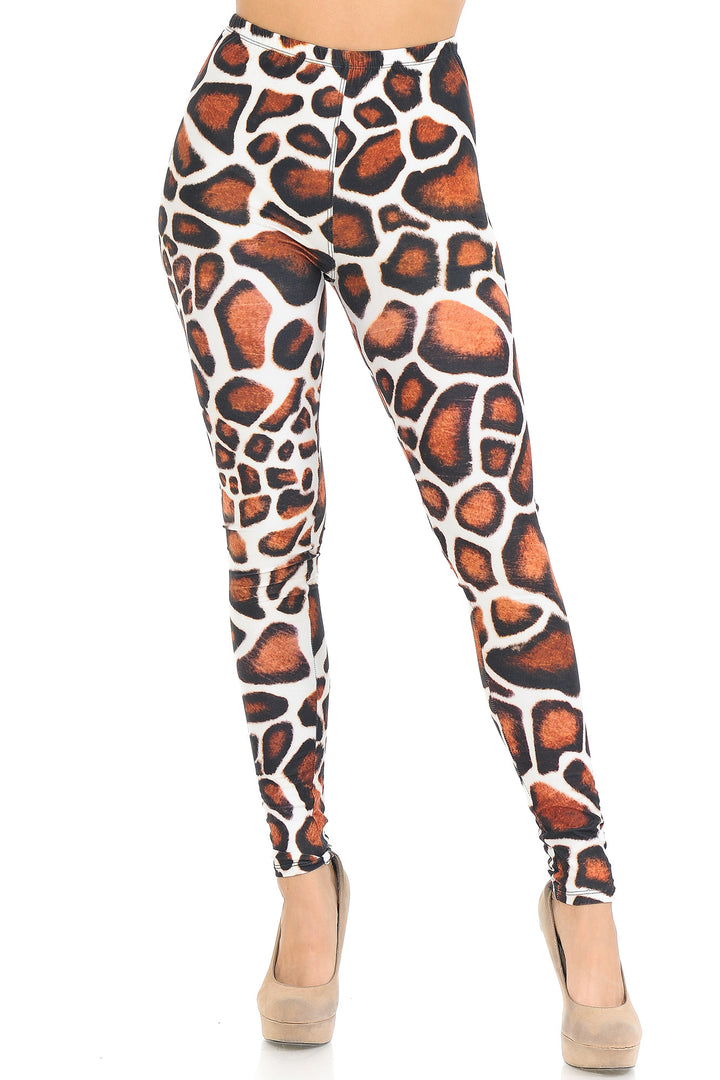 Creamy Soft Giraffe Print Leggings - USA Fashion