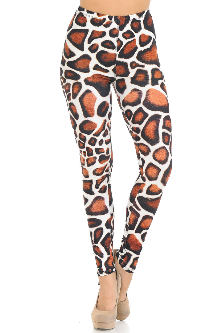 Creamy Soft Giraffe Print Leggings - USA Fashion
