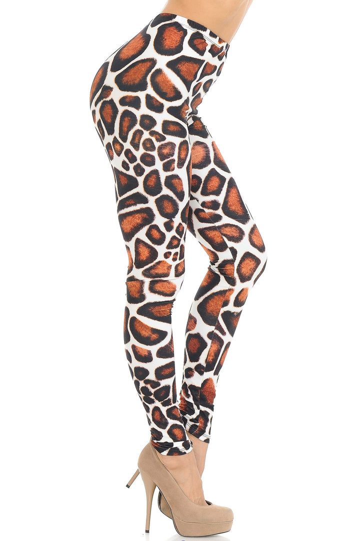 Creamy Soft Giraffe Print Leggings - USA Fashion