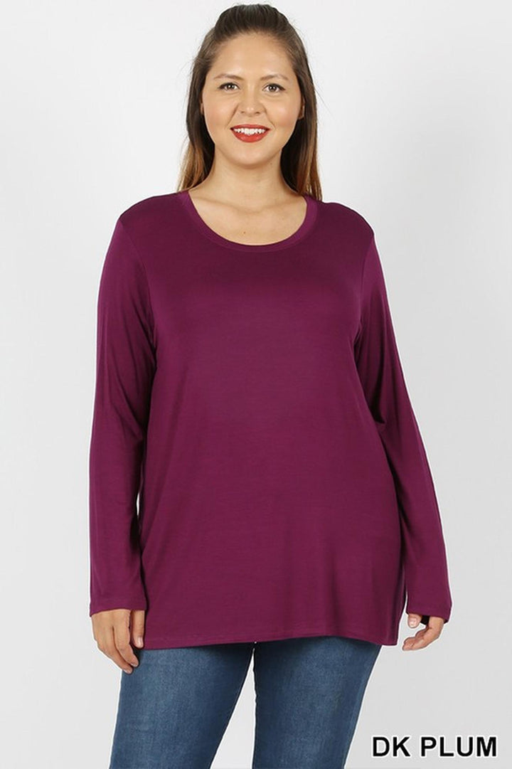 Premium Round Neck Long Sleeve Rayon Plus Size Top