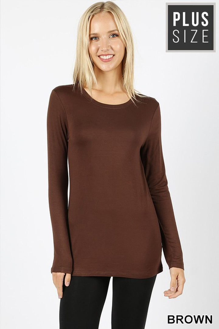 Premium Round Neck Long Sleeve Rayon Plus Size Top