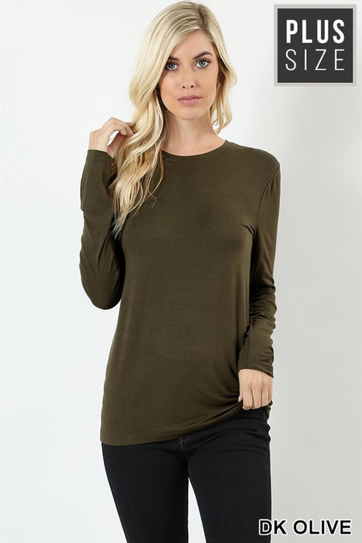 Premium Round Neck Long Sleeve Rayon Plus Size Top
