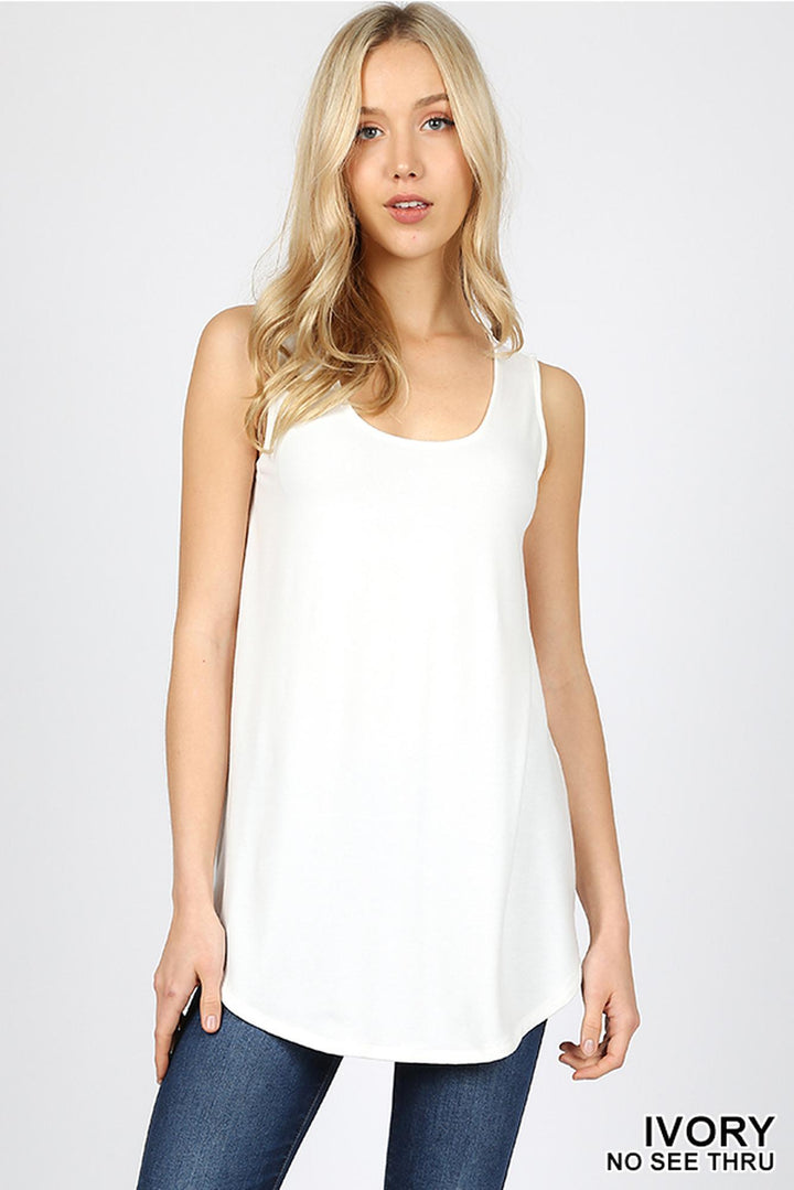 Premium Round Neck Round Hem Tank Top