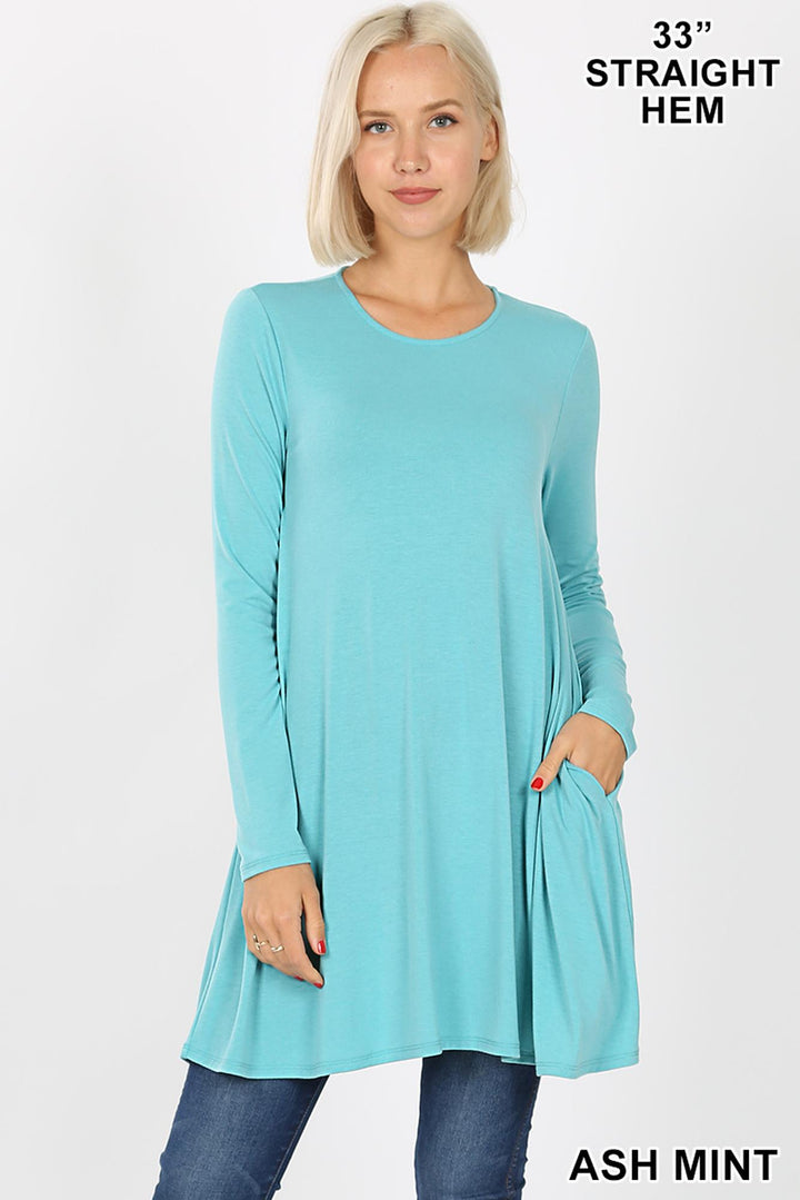 Long Sleeve Swing Tunic with Pockets