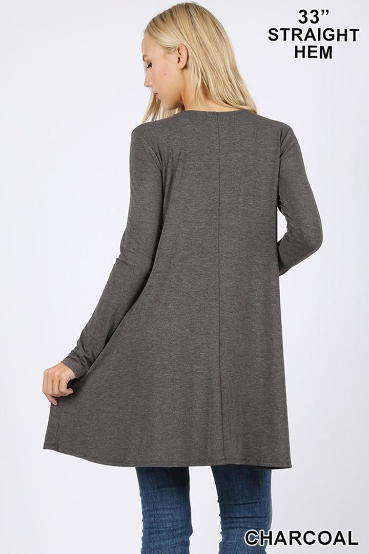 Long Sleeve Swing Tunic with Pockets
