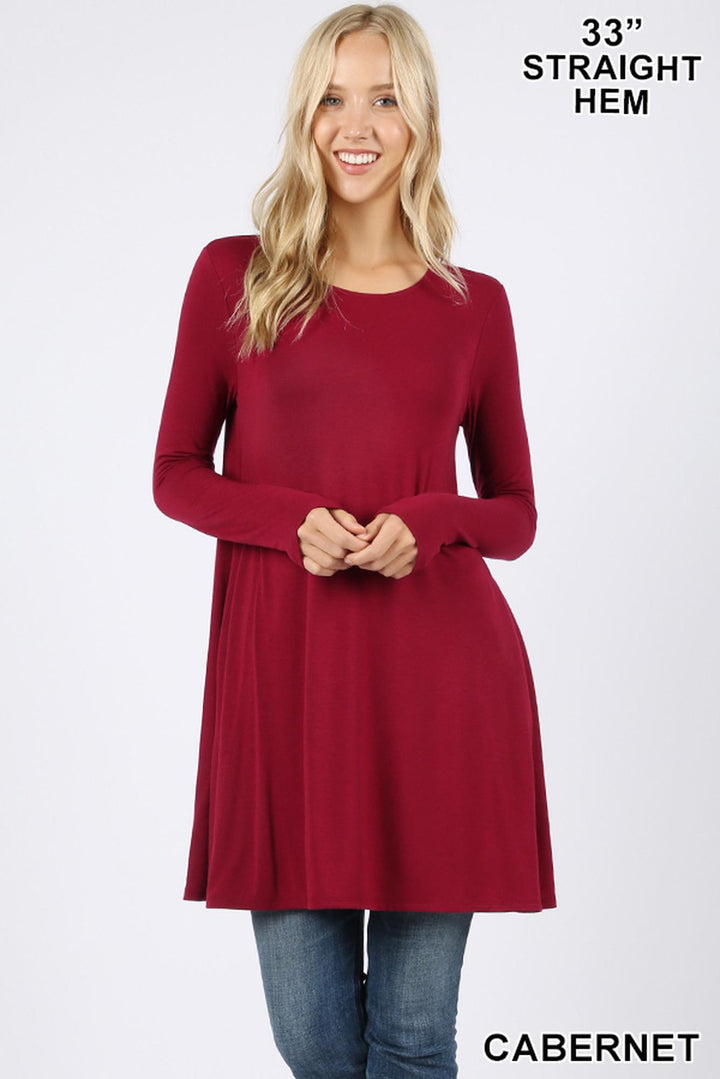 Long Sleeve Swing Tunic with Pockets